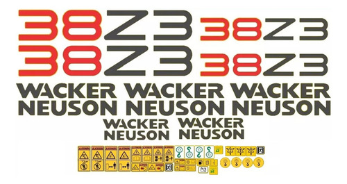 Kit Adesivo Mini Escavadeira Wacker Neuson 38z3 +etiqueta Mk