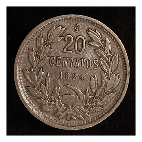 Chile 20 Centavos 1924 Muy Bueno Km 167