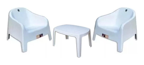 Combo 2 Sillon Skarpo Blanca 1 Mesita Ratona Mascardi