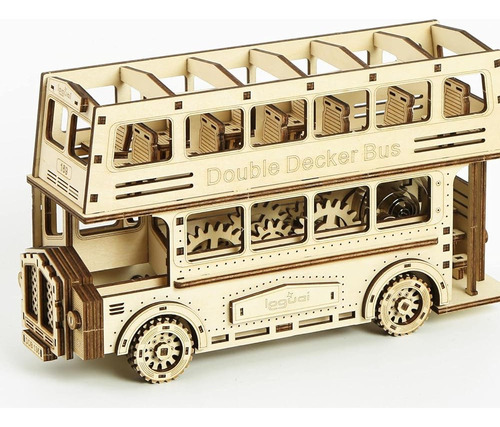 Rompecabezas De Madera 3d Kits De Modelos De Autobús De Dos 