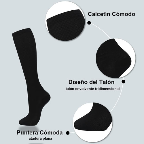 Calcetines De Compresión Mujer Y Hombre, 6 Pares De Medias