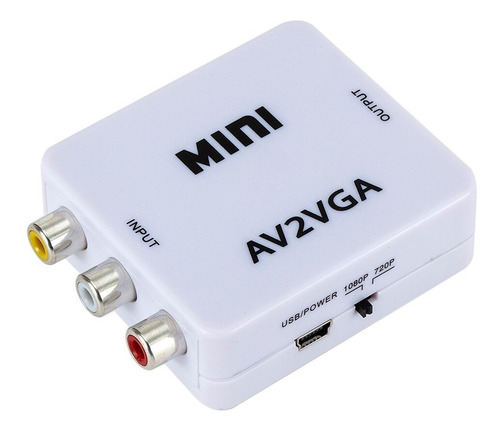 Imagen 1 de 5 de Conversor Adaptador Rca A Vga Activo Con Audio Local 1junta