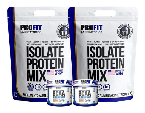 2x Isolate Protein Mix 1,8kg + 2x Bcaa 300g - Profit