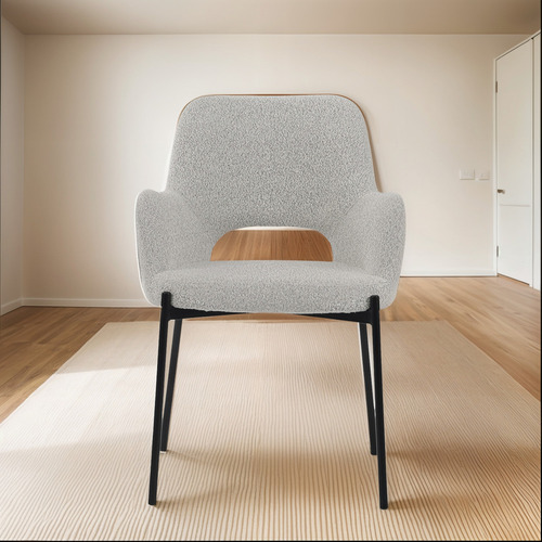 Set De 2 Sillas De Comedor 3038 Shcola Estructura de la silla Negro Asiento Blanco Diseño de la tela Liso