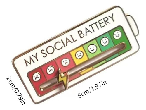 Pines Metalicos, Mood Pin Pines Para Mochilas Social Battery