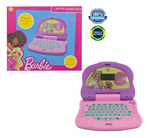 Laptop Infantil Barbie Charm Tech Bilíngue - Candide 1853