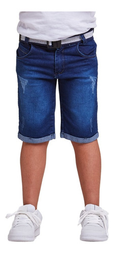 Bermuda Shorts Jeans Infantil Menino 2 Ao 16 Anos