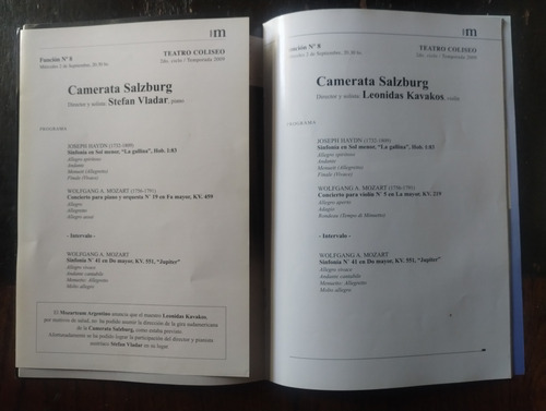 Revistas Del Mozarteum Argentino Lote X 4, 2006/09/13/14 (Usado)