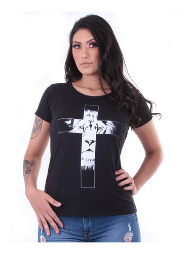 Imagem 1 de 3 de Kit 3 Blusas Camisetas Baby Look Feminina Estampas Gospel