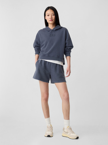 Polerón Mujer Gap Logo Mini Cropped Sin Cierre Azul