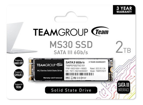 Teamgroup Ms30 2tb Con Slc Cache 3d Nand Tlc M.2 2280 Sa...