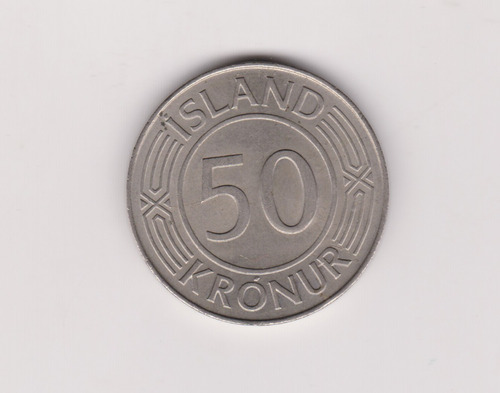 Moneda Islandia 50 Coronas Año 1980 Excelente