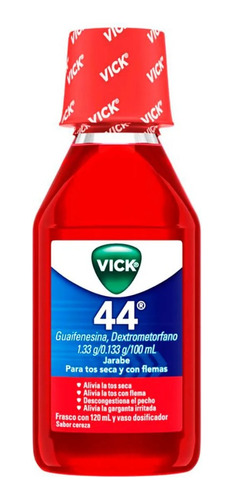 Vick 44 Jarabe Para Tos Seca Con Flemas Sabor Cereza 120 Ml