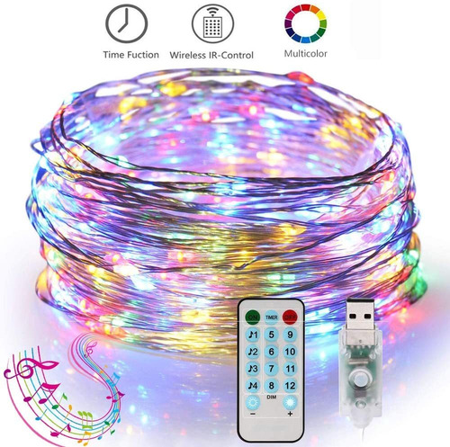 Tira Luces Led Decorativas Multicolor 10m Sync Con Músic Usb