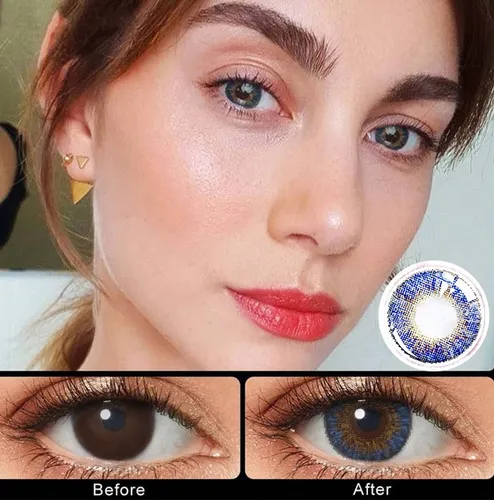 Pupilentes Naturales New 3 Tone Gold En Blister Con Estuche