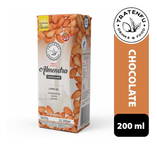 Bebida De Almendras Sabor Chocolate Tratenfu Sin Tacc-200 Ml