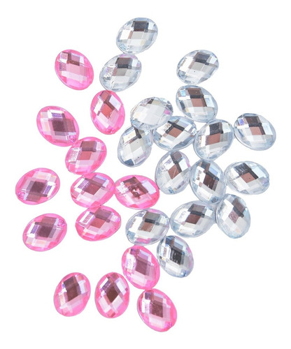 Aplique Strass Oval 6x8mm X100 Unidades