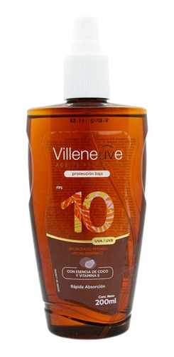 Villeneuve Aceite Protector Fps 10 Bronceado Intenso 200ml 