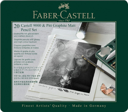 Estuche Metal De Pitt Graphite Matt Y Faber Castell 9000 X20