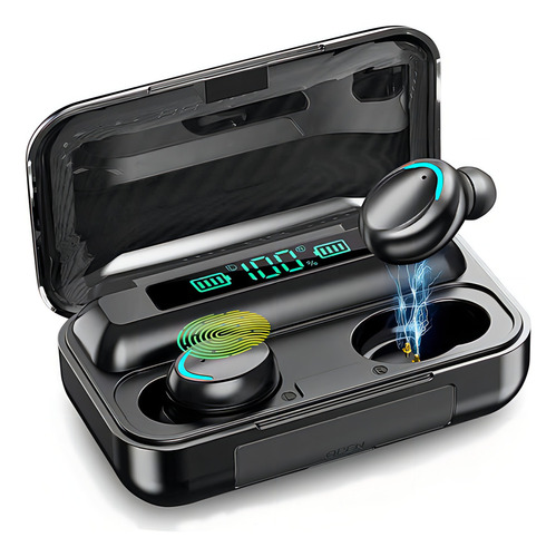 Auriculares inalámbricos Bluetooth F9-5 con pantalla digital, color negro, color claro, negro