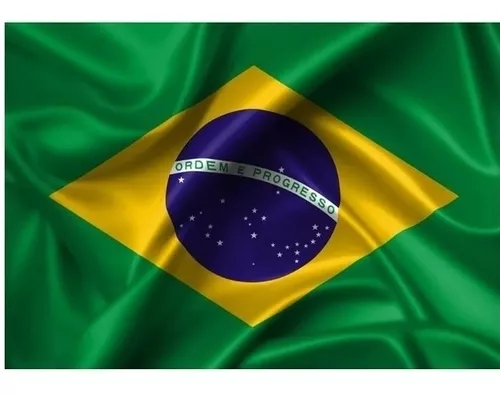 Bandera De Brasil 1.50 X 1.00 Exterior Con Escudo