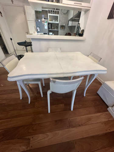 Mesa Estilo Luis Xv Blanca Blanco (Usado)