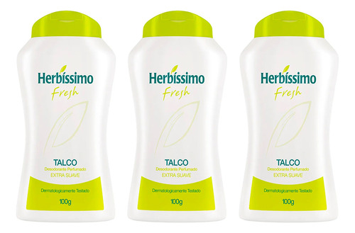 Herbíssimo Talco Desodorante Extra Suave Perfume 3x100g