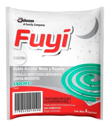 Espirales Fuyi Repelente Para Mosquitos Sobre De 4 Espirales 1 Unidad