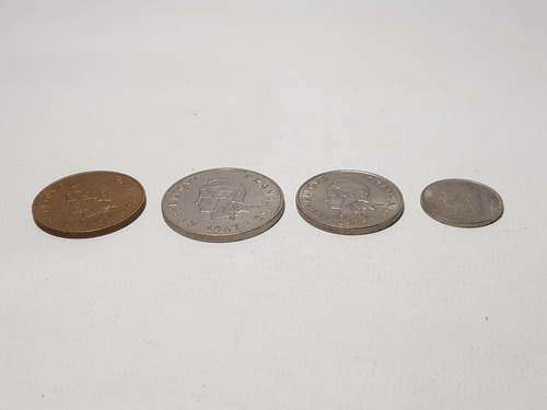 Imagen 3 de 5 de Antiguas Monedas Francesas 2 Polynesia Lote X 4 Mag 57989