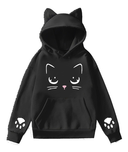 Sudadera De Gato Con Orejas Kawaii Moda Tendencia Coreana