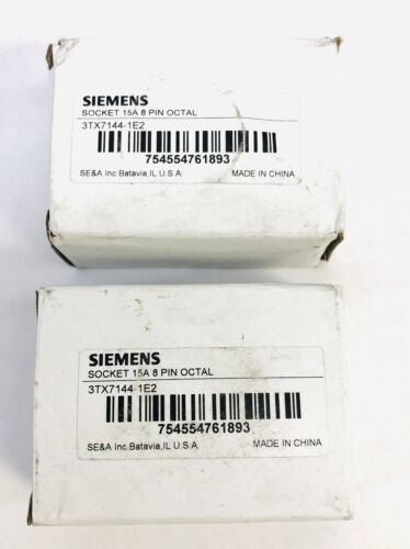 Lot Of 2 Siemens # 3tx7144-1e2 Socket 15a 300v 8 Pin Oct Yyf