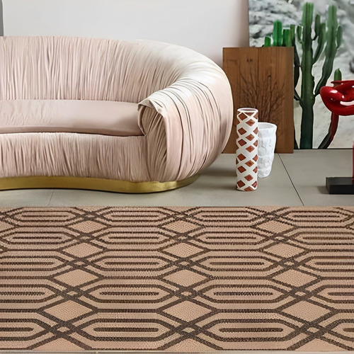 Tapete Sala Sisal Trançado 1,00x1,50m Rustico Eco Nature Cor Bege