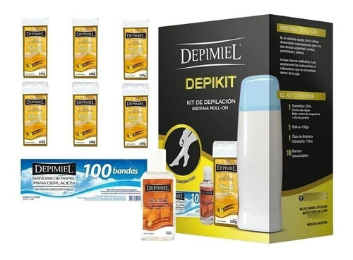 Kit Depilacion Derretidor Cera Roll On Oleo Papel Depimiel