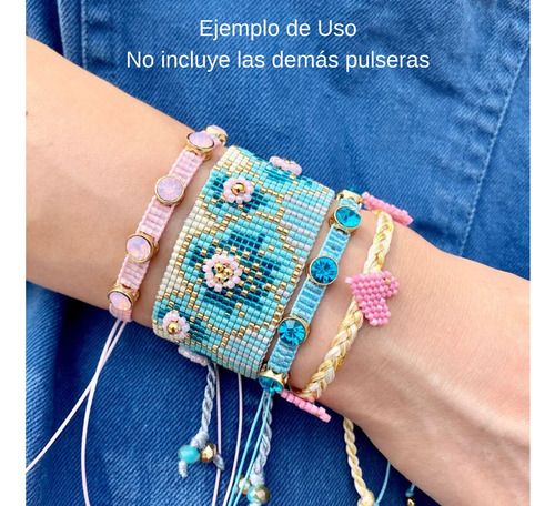 Imagen 7 de 10 de Pulsera Miyuki Mujer Brazalete Flores Artesanal Bohemia Chic