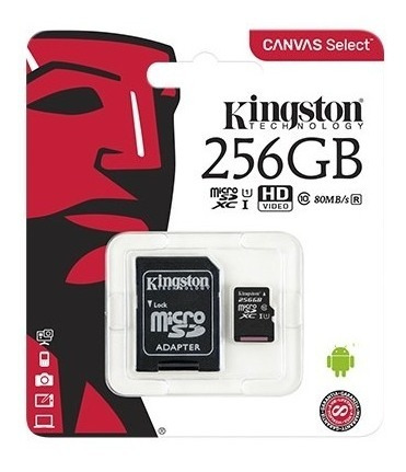 Memoria Micro Sd Kingston 256 Gb Canvas Clase 10 Original