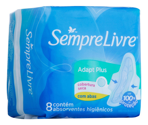 Absorventes femininos Sempre Livre Adapt Plus Seca com Abas 8 u