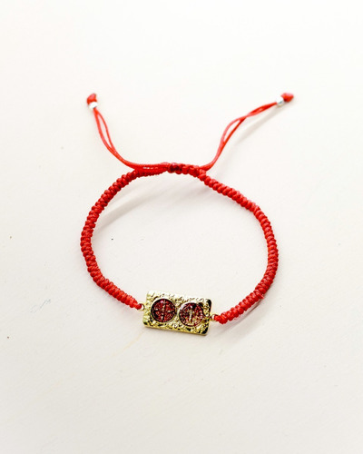 Pulsera Tejida Placa San Benito - Caballero