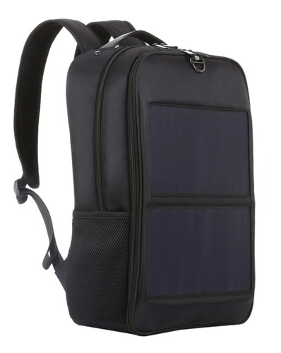 Mochila Con Cargador Solar De Nailon Para Hombre, 14w, Doble