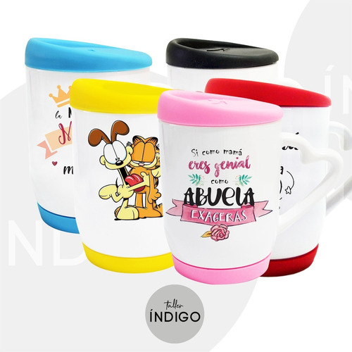 Mug Base Tapa Silicona Personalizados X 12 Un/ Recordatorios