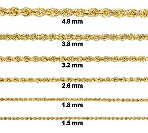 Collar Cadena De Oro Amarillo 10k Para Hombres Y Mujeres