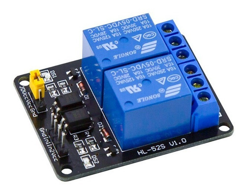 Imagen 2 de 6 de Modulo Rele 2 Canales Vias 5v Optoacoplado Arduino