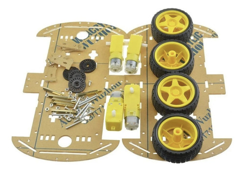 Kit Chassi Duplo 4wd Rodas Robótica Carro Robô Arduino