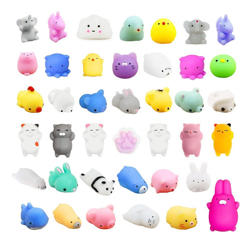 Pack 50u Squishy Juguete Antiestrés Mochi Regalo Niños Niñas