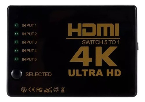 Adaptador Switch Hdmi 5en1 Control Remoto Ps4 Smart Tv Compu