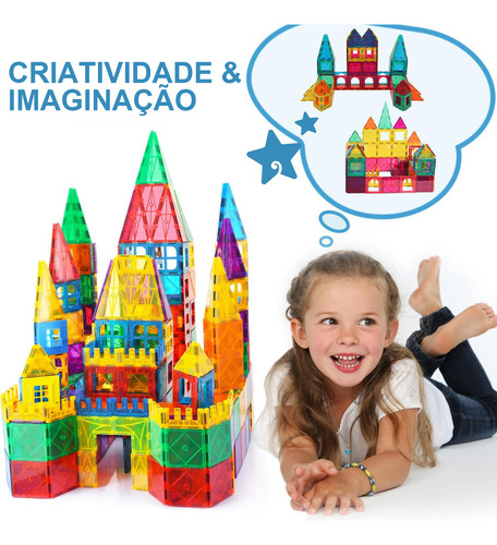 Blocos De Montar Brinquedo Educativo E Didático 140 Peças