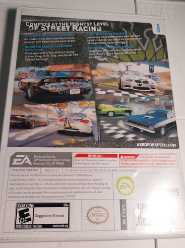 Need For Speed Prostreet Nintendo Wii Original Y De Uso (Usado)