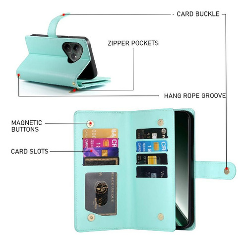Funda Abatible Para Realme Gt6 5g Con Ranuras Para Tarjetas