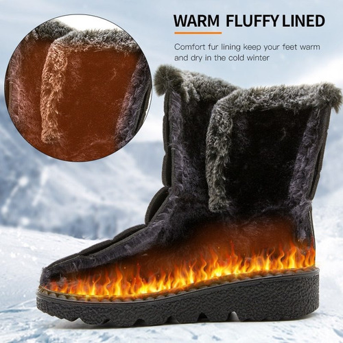 Bota Forrada W/ Fur Botas Impermeables Frío Extremo Caliente