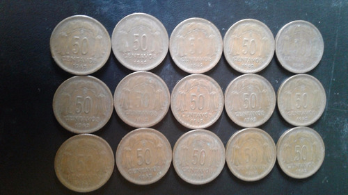 1942 Chile 50 Centavos Cobre Lote Completo