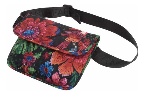 Bolsa Farm Transversal Tapioca Estampada Florecer Black